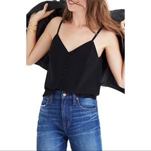 💕 MADEWELL silk button down camisole black top